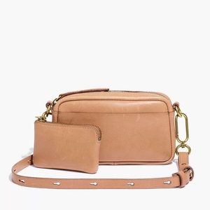 Madewell Leather Carabiner Mini Crossbody Bag & Mini Pouch set